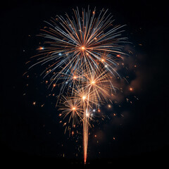 Fototapeta premium Colorful Fireworks Display Bursts Against the Night Sky Celebration