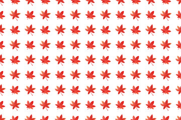 Autumn leaves seamless pattern. Red leaves pattern watercolor illustration for wrapping paper, textile prints, banners, backgrounds