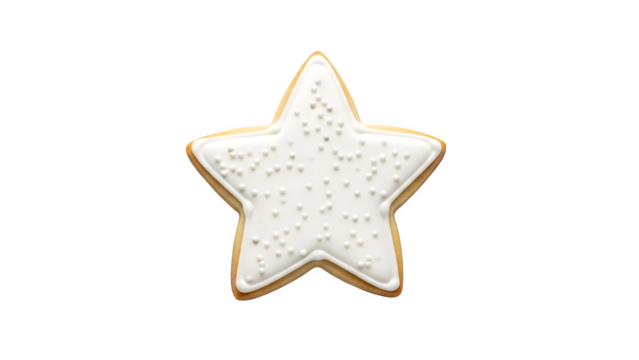 Star Shaped Sugar Cookie, isolated on transparent background