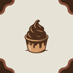 vector illustration of a chocolate cake