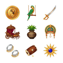 vector set of indian icons