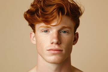 Fototapeta premium Redhead Man with Freckles