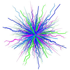 Fototapeta premium Abstract Burst of Colorful Lines Dynamic Energy and Movement