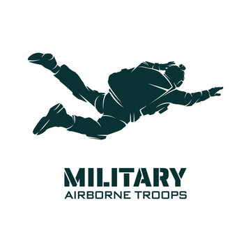 Airborne Troops National Day Logo design. Military paratrooper Illustration Graphic Design Vector