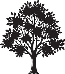Obraz premium Silhouette of a tree vector illustration