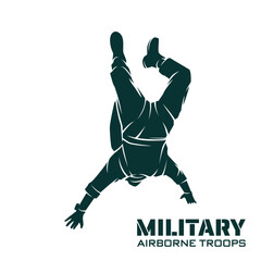 Airborne Troops National Day Logo design. Military paratrooper Illustration Graphic Design Vector