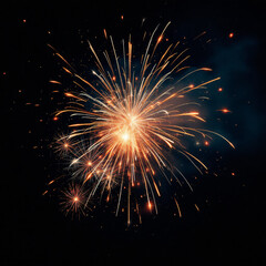 Fototapeta premium Spectacular Golden Fireworks Against a Dark Night Sky Celebration