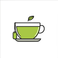 Tea flat vector illustration in a modern and simple 2D style, placed on a white background.