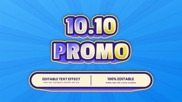 Bold 10.10 Promo Text Effect in Purple to Yellow Gradient