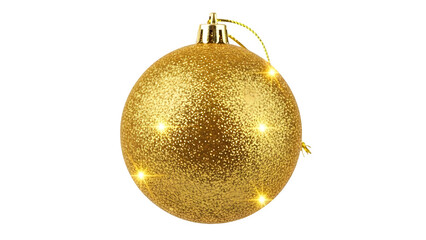 Golden Christmas Ornament, isolated on transparent background