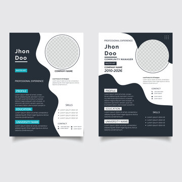 Professional modern and minimal resume CV, Clean and modern resume portfolio CV template