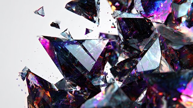 Abstract Shattered Crystal Fragments