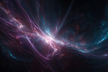 Abstract Colorful Space Nebula Art