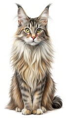 Obraz premium Whiskered feline figure with long ears and fluffy coat
