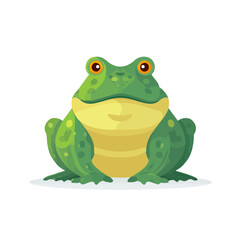 Bullfrog — flat 2D vector artwork created in a clean, modern, and minimal style on white background.