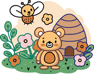 Obraz premium cute bear illustration