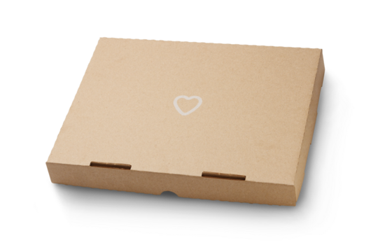 Cardboard pizza box isolated on transparent background - Powered by Adobe