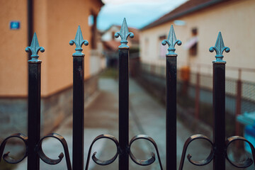 Details of the decorative metal fence