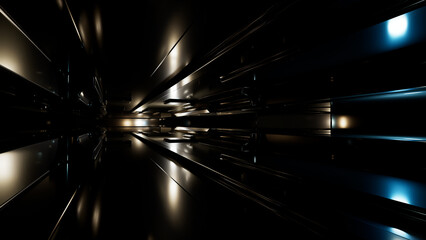 Transmission hall of alien construct. Abstract sci-fi environment with sleek geometry and high-tech atmosphere. Ideal for backgrounds, technology themes, and sci-fi projects. © RGBA