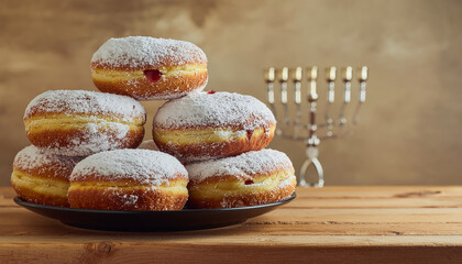 Delicious Sufganiyot Jelly Donuts Platter