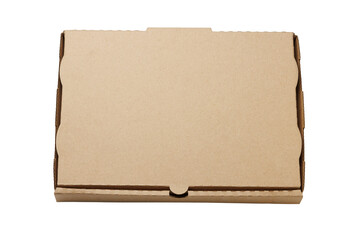 Naklejka premium Cardboard pizza box isolated on transparent background