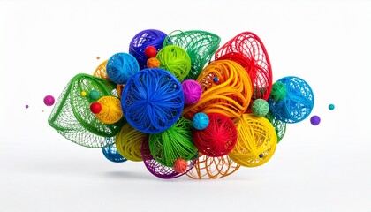 “Radial abstract network diagram with multicolored nodes and gradient background.”