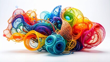 “Radial abstract network diagram with multicolored nodes and gradient background.”