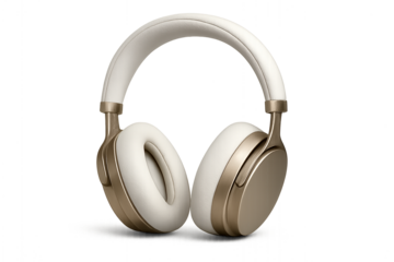 Aesthetic Headphones: An elegant pair of over-ear headphones, exuding a modern and minimalist design, inviting listeners into a world of pure audio bliss.
