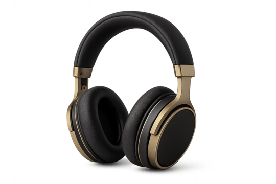 Wireless Over-Ear Headphones: A close-up shot of sleek, modern over-ear headphones, exuding a premium feel.