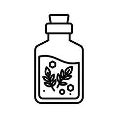 Herbal Essence or Potion Bottle Line Art Icon