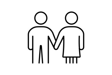Couple icon line style suitable for websites, mobile apps, dashboards, and printable designs. Simple, modern, and fully editable vector format