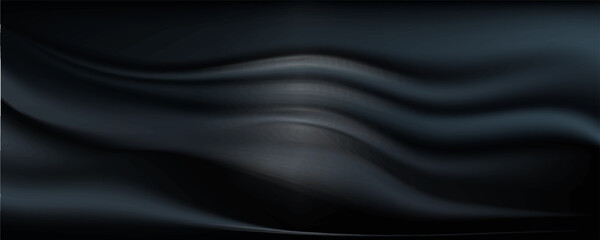 Smooth elegant black satin texture abstract background. Luxurious background design