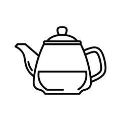 Minimalist Teapot Outline Icon for Tea and Coffee Serving