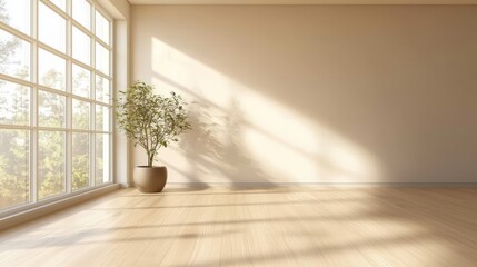 Fototapeta premium Cozy Daylight Streaming Through Big Window
