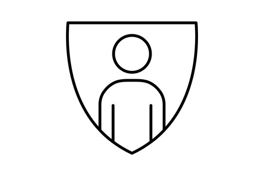 Protection icon line style suitable for websites, mobile apps, dashboards, and printable designs. Simple, modern, and fully editable vector format