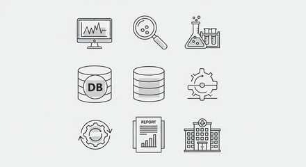 Modern healthcare technology solutions for streamlined data analysis and operational efficiency in hospitals, featuring data visualization, database management, and automated workflow