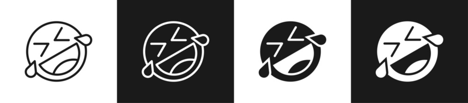 Emoji Line N Glyph Style In White And Black Background
