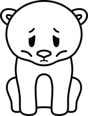 마른 북극곰 흑백