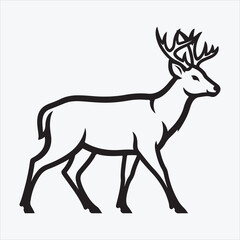A Beautiful Deer Line art vector Design