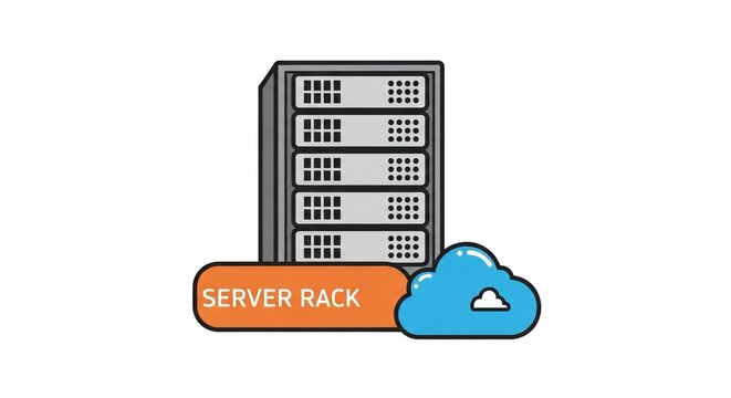 Secure data storage with modern server rack and cloud integration for efficient backup and seamless accessibility across your business network with reliable technology - Powered by Adobe