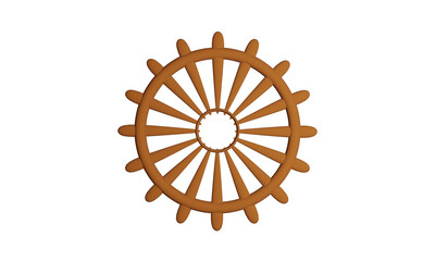 ship's wheel with brown color 3D