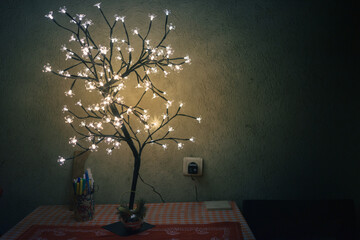 Decorative tree with lights as flowers