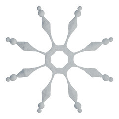 Geometric Frosted Snowflake – Pale Gray Winter Illustration