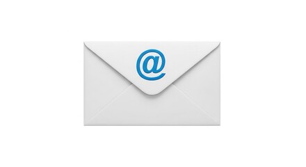 Modern white envelope with vibrant blue email symbol offers direct communication, connection, and marketing solutions for businesses seeking professional outreach campaigns