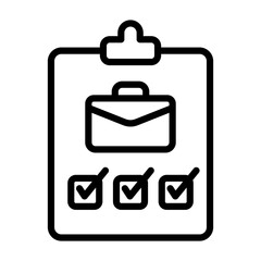 Job Order Icon - Black Outline