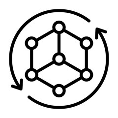 Simulation Icon - Black Outline