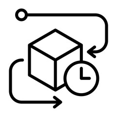 Product Lifecycle Icon - Black Outline