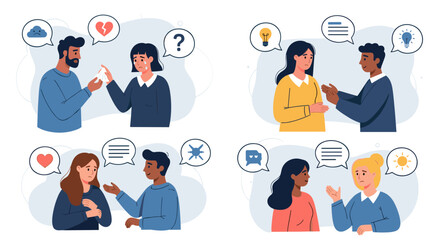 Human Interaction Expressing Emotions Ideas and Solving Problems Together