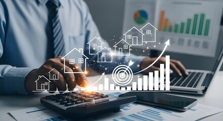 Real estate investment analysis with rising home values and financial growth