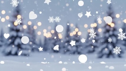 Magical winter wonderland animation with falling snowflakes - Powered by Adobe